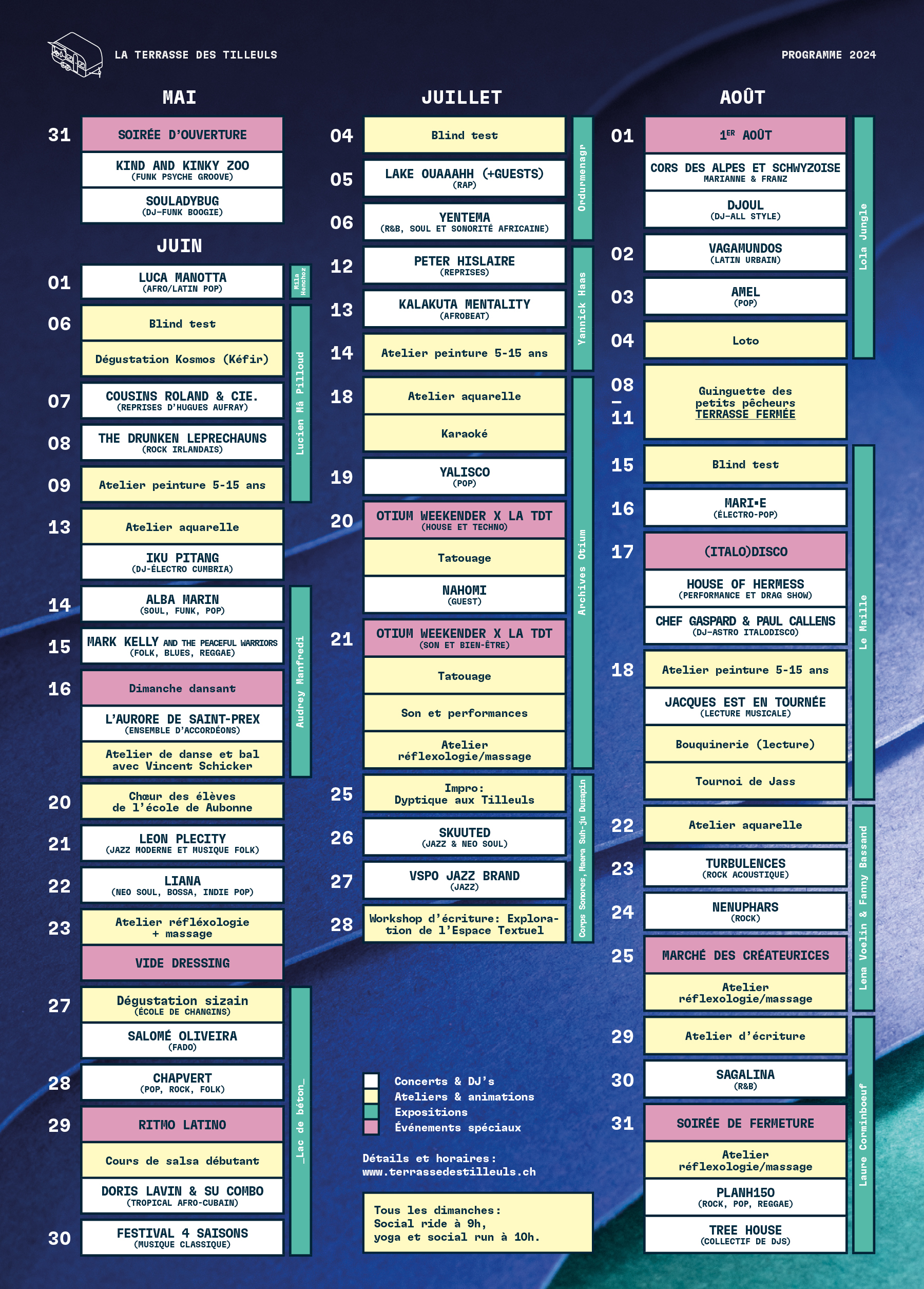 terrasse des tilleuls – programme 2024